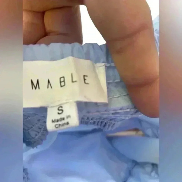 Mable women’s Tie Front Midi Dress Blue size Small features a plunging neckline - Picture 12 of 12